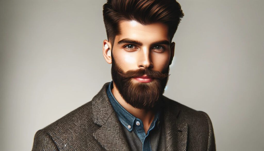 Stylowy mężczyzna z brodą: Pewność siebie i nowoczesność