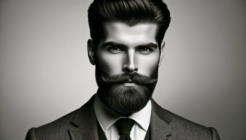Mężczyzna z wyrafinowaną brodą: elegancja i inteligencja