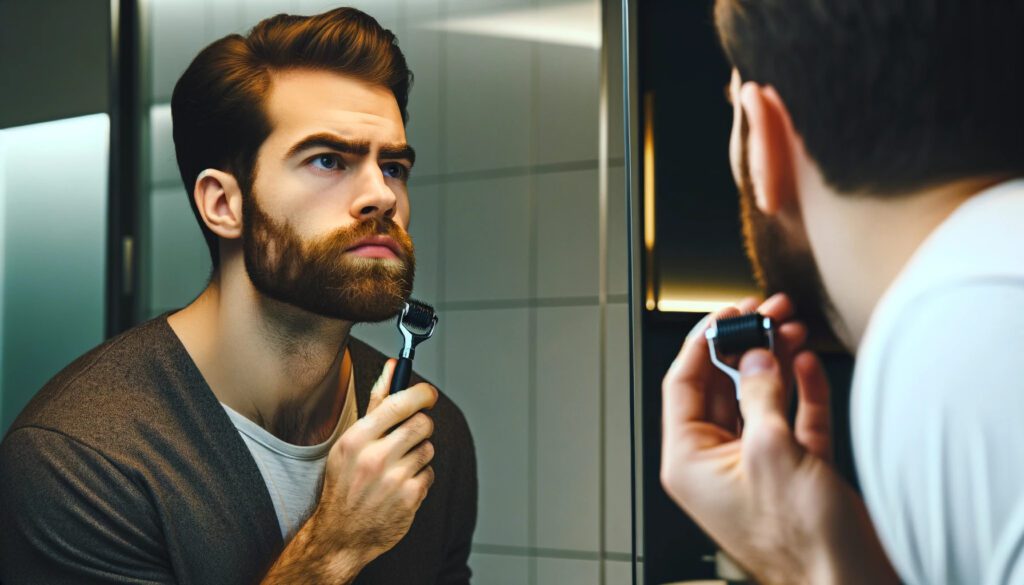 Dermarollera można używać też do brody, aby zagęścić zarost