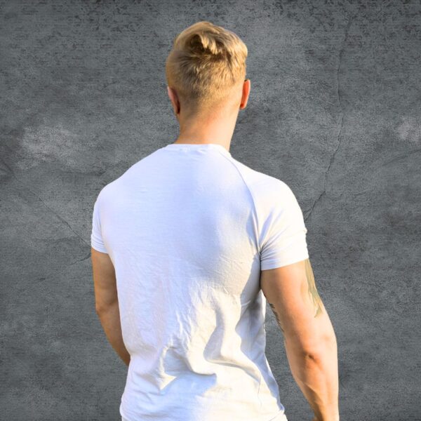 Biały T-Shirt Slim Fit bez nadruku z tyłu
